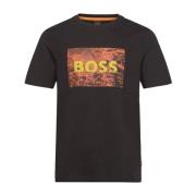 Gebouw Print Heren Tee Hugo Boss , Black , Heren