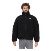 Zwarte Teddy Stof Jas met Iconisch Logo The North Face , Black , Heren