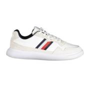 Sportieve witte vetersneakers met logo Tommy Hilfiger , White , Heren