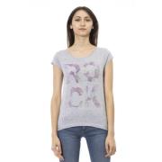 Casual korte mouw ronde hals T-shirt Trussardi , Gray , Dames