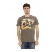 Casual T-shirt met ronde hals Trussardi , Brown , Heren