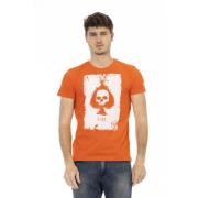 Casual T-shirt met ronde hals Trussardi , Orange , Heren