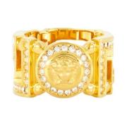 Medusa Greca Kristallen Ring Versace , Yellow , Unisex