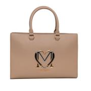 Stijlvolle Handtas met Afneembare Schouderband Love Moschino , Beige ,...