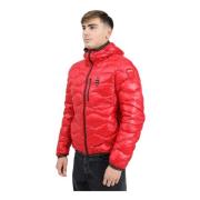 Rode Gewatteerde Wave Jas Blauer , Red , Heren