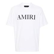 Wit Logo Katoenen T-shirt Amiri , White , Heren