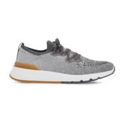 Chiné Gebreide Sneakers met Micro-Hole Techniek Brunello Cucinelli , G...