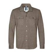 Bruine wol gebreid overshirt Profuomo , Brown , Heren