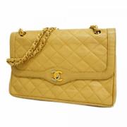 Pre-owned Leather chanel-bags Chanel Vintage , Beige , Dames