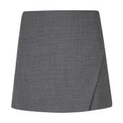 Asymmetrische Wollen Blend Gonna-Pantalone Shorts Ottod'Ame , Gray , D...