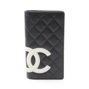 Pre-owned Leather wallets Chanel Vintage , Black , Dames