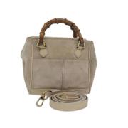 Pre-owned Suede handbags Gucci Vintage , Beige , Dames