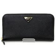 Pre-owned Leather wallets Prada Vintage , Black , Dames