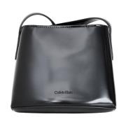 Elegante Zwarte Schoudertas Calvin Klein , Black , Dames