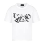 Witte T-shirts en Polos Jersey Patch Emporio Armani , White , Dames