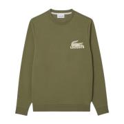 Groene Logo Velours Sweatshirt Lacoste , Green , Heren