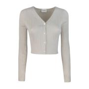 Slim Fit Cropped Vest met Lurex P.a.r.o.s.h. , Beige , Dames