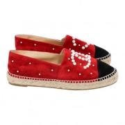 Pre-owned Suede espadrilles Chanel Vintage , Red , Dames