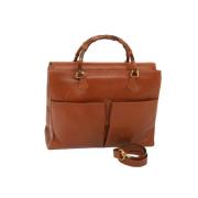 Pre-owned Leather gucci-bags Gucci Vintage , Brown , Dames