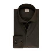 Slim Jersey Shirt met Parelmoeren Knopen Stenströms , Green , Heren