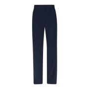 Wijde gabardine broek met rechte pijp Ottod'Ame , Blue , Dames