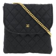 Pre-owned Satin chanel-bags Chanel Vintage , Black , Dames