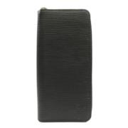 Pre-owned Leather wallets Louis Vuitton Vintage , Black , Dames