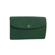 Pre-owned Leather clutches Louis Vuitton Vintage , Green , Dames