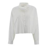 Witte Button-Down Shirt met Uniek Design Philosophy di Lorenzo Serafin...