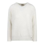 Alpaca Blend Gebreide Trui Fw24 Herno , White , Dames