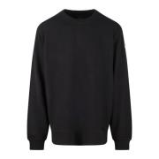 Oversized Crewneck Sweatshirt met Fleece Voering Moncler , Black , Her...