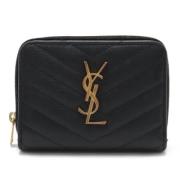 Pre-owned Leather wallets Saint Laurent Vintage , Black , Dames