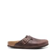 Klassieke Geolied Leren Klompen Birkenstock , Brown , Heren