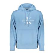 Blauwe hoodie met centrale zak Calvin Klein , Blue , Heren