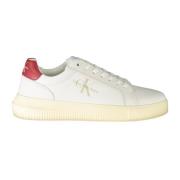 Sportieve witte vetersneakers met print Calvin Klein , White , Heren