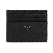 Leren kaarthouder Fendi , Black , Heren