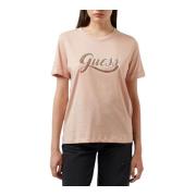 Dames Logo T-Shirt Guess , Pink , Dames