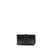 Krokodileffect Patenttas Love Pocket Pinko , Black , Dames