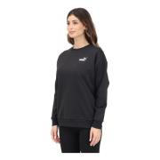 Essentials Zwarte Crewneck Sweater Puma , Black , Dames