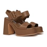 Kameelbruine sandalen met blokhak Stella McCartney , Brown , Dames