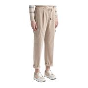 Cargo broek met elastische taille Peserico , Beige , Dames