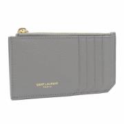 Pre-owned Leather wallets Yves Saint Laurent Vintage , Gray , Dames