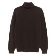 Wollen Rollneck Sweater 100% Zuivere Wol Officine Générale , Brown , H...