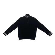 Gestreepte gebreide tracktop met rits Neil Barrett , Black , Heren