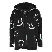 Smiley Print Hoodie Jack Doris S , Black , Dames