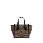 Gestreepte stoffen crossbody tas met leren details Gianni Chiarini , B...