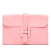 Pre-owned Leather clutches Hermès Vintage , Pink , Dames