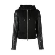 Gewatteerde viscosejas met leren inzetstukken Givenchy , Black , Dames