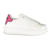 Sportieve Roze Veterschoenen Contrast Logo Gaëlle Paris , Pink , Dames