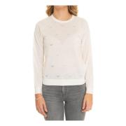 Casual Gebreide Trui voor Mannen Emporio Armani , White , Dames